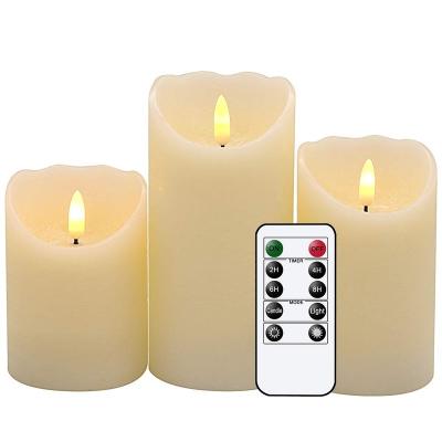 China Light Birthdays Ball Wick Flicker Flickering Remote Swirl Pillar Flameless And Led Candles for sale