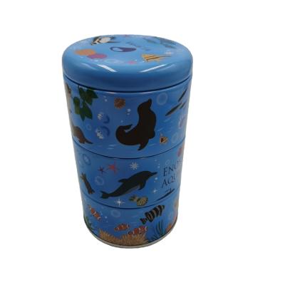 China Fancy Food Decorative Cheap Round Custom Cookie Candy Cookie Candy Packaging Storage Tin Box for sale