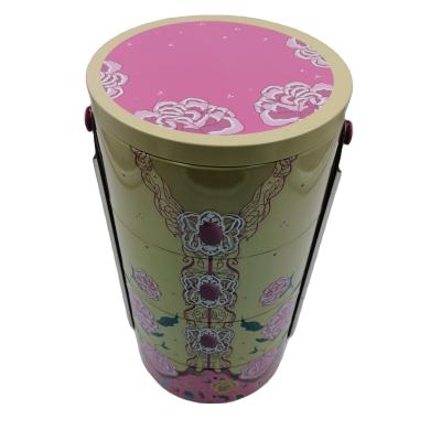 China Food Gift Package Tin Box Big Round Shape Custom Nice Logo Gift Model for sale