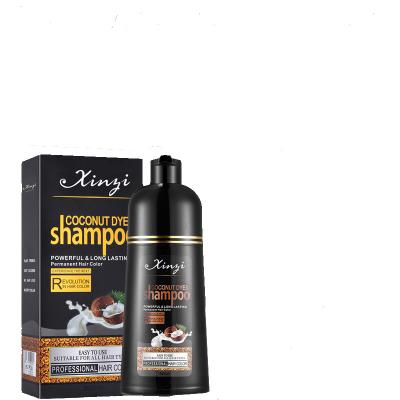 China Private label natural herbal semi permanent hair dye black shampoo 3 in 1 100% coverage natural herbal black hair dye shampoo 3 in 1 for sale