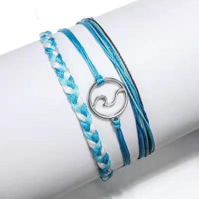 China New Fashion Factory Direct Sales ICE BOHEMIA Copper Letter Lucky Colorful Wax Rope Rope Bracelet Letter Pendant Bracelet With CZ for sale