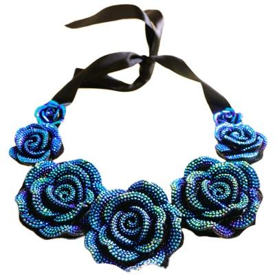 China Korean Flower Rose Luxury Necklace Female Accessories 2021 New Hyperbole Korean Fashion Jewelry for sale