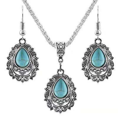 China European And American Retro Personality All-match Turquoise Set FASHIONABLE Retro Chain for sale