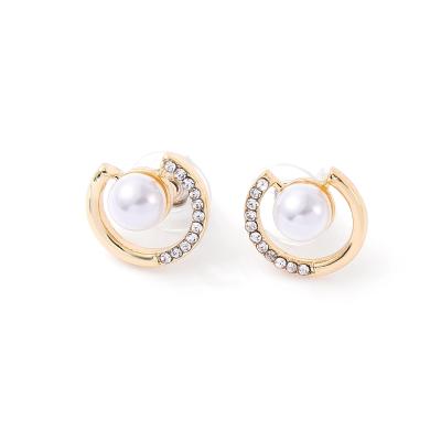 China CLASSIC Luxury Circle Jewelry Wedding Party Fashion Big ZC Pearl Earrings For Women for sale