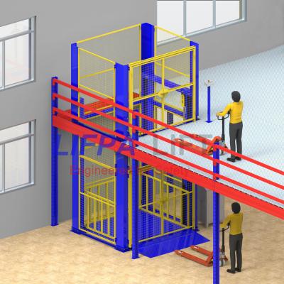 China Building Material Shops 2000kg 2 Floor Hydraulic Warehouse Cargo Lift Lifts For Sale for sale