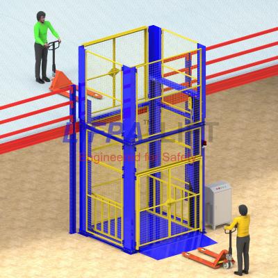 China Construction Material Stores 3000kg Warehouse Mezzanine Access Lift Hydraulic Cargo Lift for sale