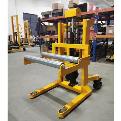 China Stores 1000kg Portable Building Material Pallet Stacker Electric Hand Roll Lifter for sale