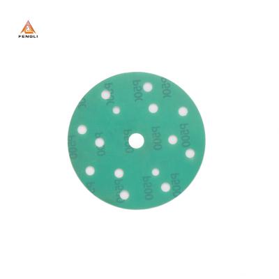 China Durable 150mm Green Multi-holes Film Sandpaper Sanding Disc-Abrasive Disc for sale