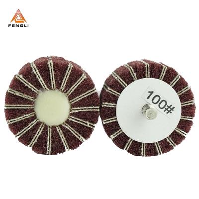 China Surface grinding fleece interleaved with abrasive cloth fin wheel for stainless steel and metal for sale