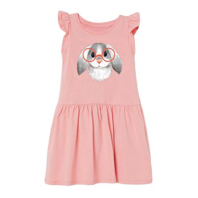 China Wholesale Breathable 100%cotton Children Clothing Summer Girls Cartoon Print Kids Girls Dress For 2T-7 for sale