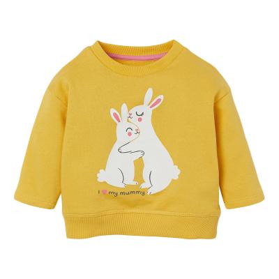 China 2021 New Arrival Autumn Girls Cartoon Print Hoodie 100%Cotton Breathable Sweatshirt For 2T-7 for sale