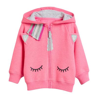 China Kids Girls Autumn Winter Breathable Long Sleeve Hoodie Full Zipper French Terry Jacket Sweatshirt for sale