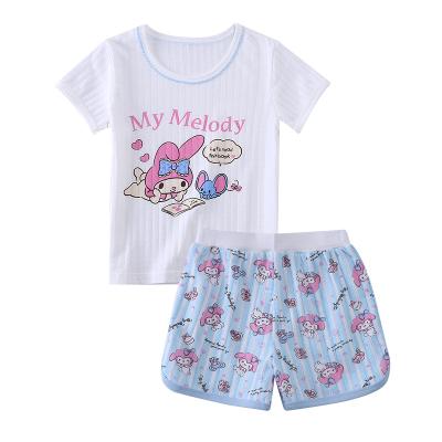 China 2pcs Kids Girls Sleepwear Cotton Children Casual Pajamas Set 100%cotton Girls Nightgowns for sale