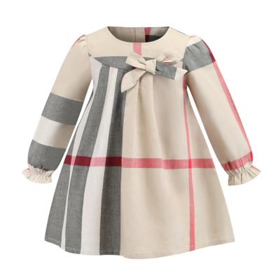 China Boutique Kids Clothing Breathable American And European Style 100%Cotton Kids Girls Plaid Dress For Autumn for sale