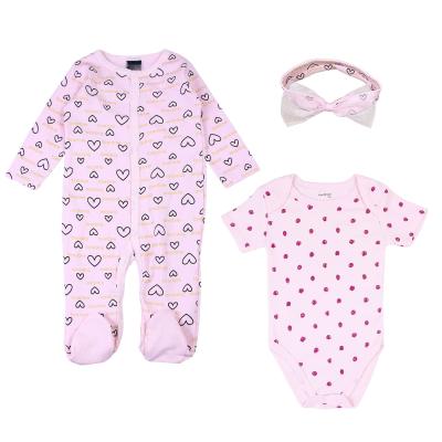 China 100% Short Sleeve Babies Rompers Cotton Baby Romper 2pcs Pack Baby Onesie Set for sale