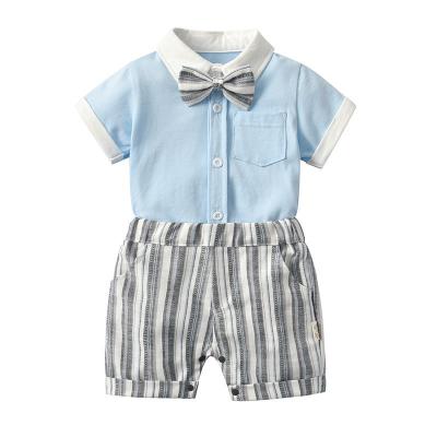 China Wholesale High Quality Casual Clothing Set Infant Baby Romper+2pcs Baby Gentleman Outfits Overall Suit for sale