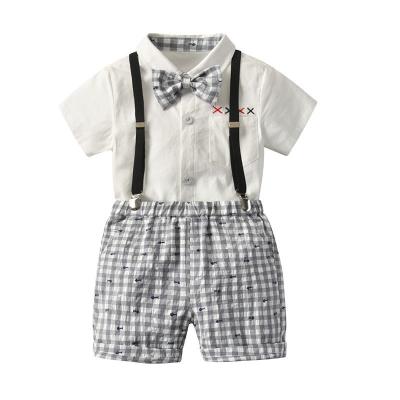 China Fashion Casual Kid Boys Clothes Suits Short Sleeve Shirt + Shorts Kids Baby Boy Casual Clothing Sets for sale