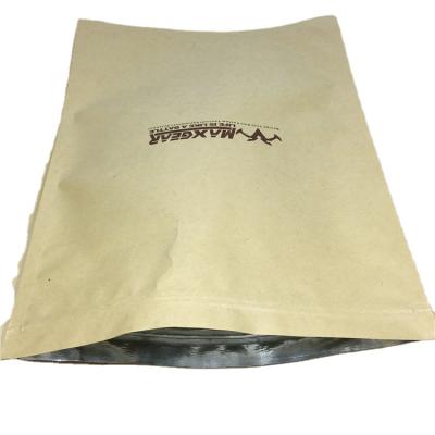 China Recyclable Resealable Custom Aluminum Foil Laminated Clothing Packaging Brown Kraft Paper Zipper Bag for sale