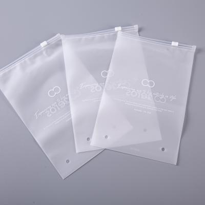 China Recyclable Custom Logo Plastic Zipper Bag PEVA Frosted Matte Clear Pouch For Packaging Swimwear Bikini Cosmetic for sale