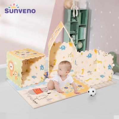 China Waterproof Soft Foam Mat Split Joint Interlocking Tiles Crawling Toy Sunveno Baby Play Mat XPE Sports 55x55cm 6pcs/set for sale