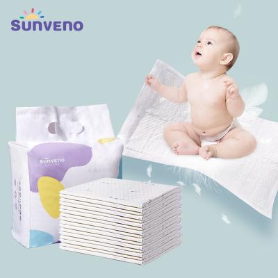 China Sunveno Disposable Infant Changing Mat 35x45cm 20 Pcs Portable Changing Pad Strong Water Absorption for sale