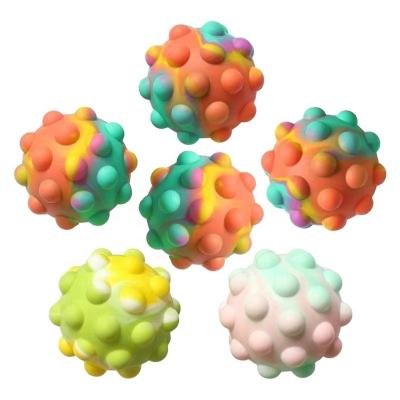 China HotSale Rainbow 3D Strain Balls Squish Balls Squish Toy, Silicone Jump Push It Up Bubble Squish Ball, Mesh Squish Ball DNA Squishy Ball for sale