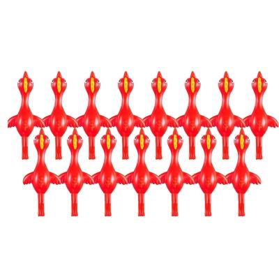 China Reusable Finger Stretchy Flying Rubber Chickens for Party Activity Christmas Kids Slingshot Chicken RED for sale