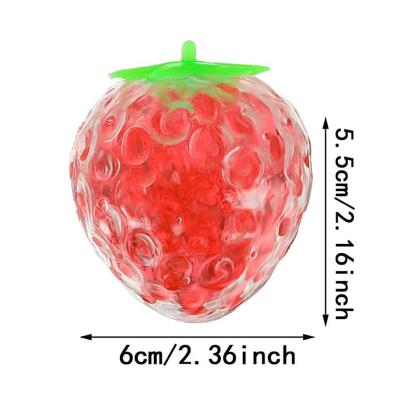 China Squeezable Simulated Strawberry Squeeze Fruit Toys Jelly Bead Gel Balls Filled Strawberry Squeeze Squeeze Ball for sale