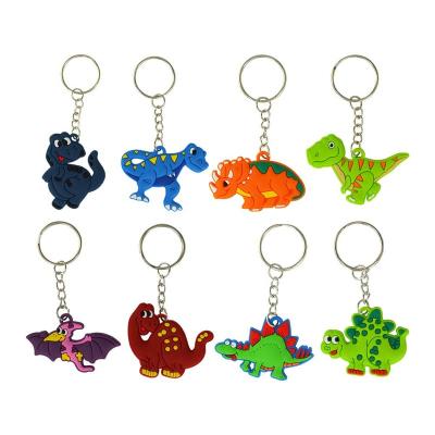 China 2022 Custom 2d Cartoon Soft Rubber Eco-friendly And Fashionable PVC Key Chain Charms Promotional Cute Dinosaur Design for sale