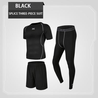 China Breathable Fitness sportswear men's shape clothing spring autumn tights sportswear quick-drying suit training clothing three pieces for sale