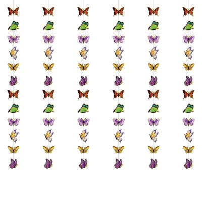 China 72 Pack Butterfly Garland Decoration Spring Tea Party Paper Butterfly Decoration for sale