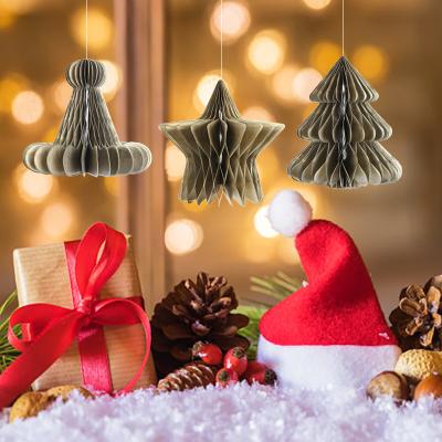 China 2020 Disposable New Christmas Decoration Supply Christmas Ornaments Christmas Tree Decorations Hanging Honeycomb For Home for sale