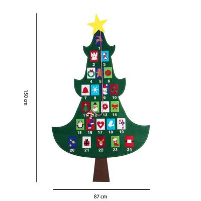 China DIY Sticky Hairs Felt Christmas Tree Set with 24pcs Christmas Gifts Detachable Christmas Ornaments for sale