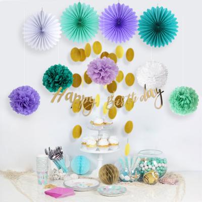 China Colorful Tissue Paper Party Decoration Wholesale Honeycomb Ball Party Supplies Set for sale