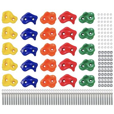 China 25PCS High Quality Plastic Kids Indoor Climbing Training Or Outdoor Playground Climbing Wall Rock Stands Stone Factory Wholesale for sale