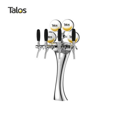 China TALOS Elegance Faucet Tower Chrome 4 Way Draft Beer Dispensing Tower 1037403-20 for sale