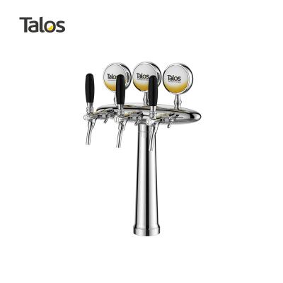 China TALOS Tower Equipment Stainless Steel 3 Elliptical Tower 85mm Beer Tap Beer Dispensing Tower (Polished) 1034302-20 for sale