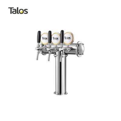 China Beer 3 Bar TALOS T Tower Stainless Steel Tap Tower 85mm Draft Beer Tower (Polished) for sale