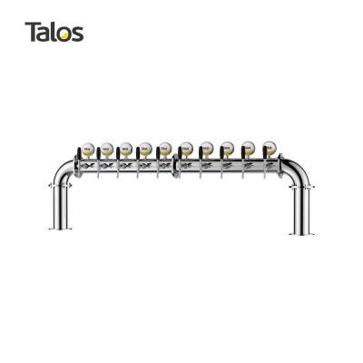 China 10 Way 102mm Height Beer Column Beer Column Beer Stainless Steel 304 TALOS U Type 10 Dispensing Tower for sale