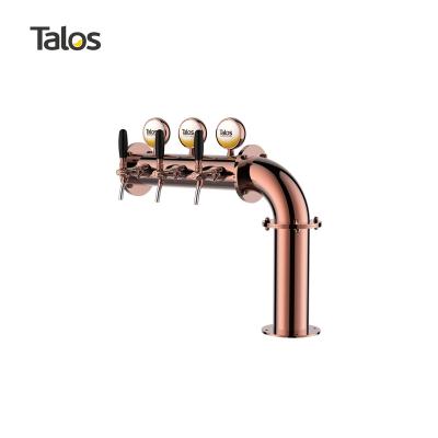 China TALOS L Tower 3 Stainless Steel Tap Tower 102mm Beer Equipment Draft Beer Dispensing Tower (LED, Red Bronze) 1046316-41 for sale