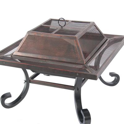 China Wholesale Luxury Portable Square Outdoor Rectangular Table Charcoal Barbecue Easily Assembled Smokeless Grills Cooking Pit for sale