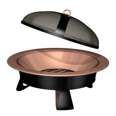 China Patio\Garden\Outdoor Copper Looking Outdoor Metal BBQ Fire Pit Wood Burning Pit For Garden/Patio/Backyard Camping for sale