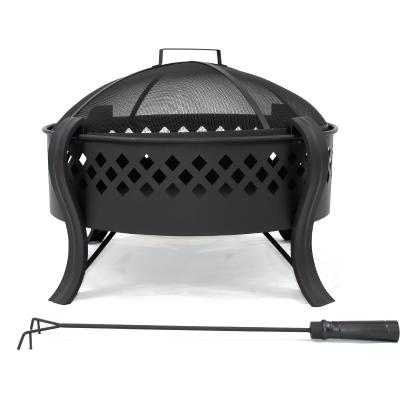 China 2021 Outdoor Portable Wood Burning BBQ Patio Heater Camping Heater Pit With Spark Screen Garden Fire Pit With Spark Screen for sale