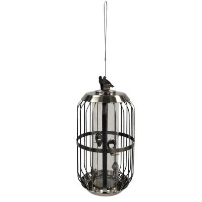 China Sustainable Factory Wholesale Metal Bird Cage Shaped Outdoor Wild Bird Hanging Feeder for sale