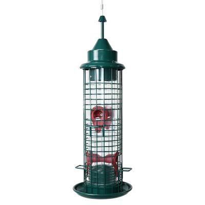 China 2021 High Quality Metal Caged Bulkhead Bird Automatic Squirrel Proof/Feeders For Outdoor Wild Bird Food Feeding for sale