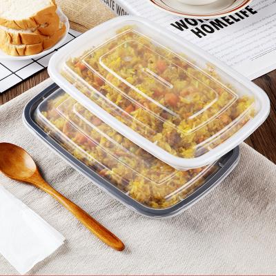 China Plastic Disposable Microwavable Food Catering Meal Box With Sealing Cover, Takeaway Food Packaging Supplier for sale