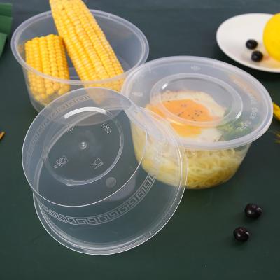 China Microwavable Disposable Biodegradable Plastic Food Packaging Boxes Round To Go Lunch Takeout for sale