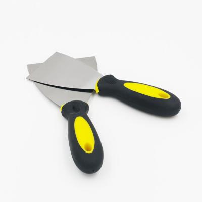 China Double-color fixtic soft handle knife putty stainless steel hand tools plastic handle for sale