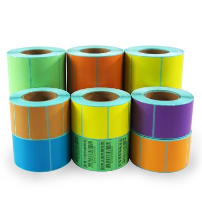 China Chinese factory heat sensitive top coated 40*60mm color direct thermal barcode label for inkjet or laser printers for sale