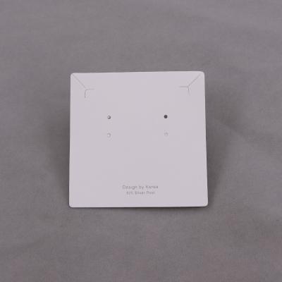 China Recyclable Newly Wholesale Ear Hook Hanging Cardboard Custom Earring Display Cards 8*8cm New Brand Paper Ear Studs Holder Hang Cards for sale